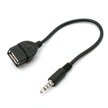 3,5 mm Stecker Audio AUX Lizdas zu USB 2,0 Typ A Buchse OTG Konverter Adapteris, Kabel für Auto MP3