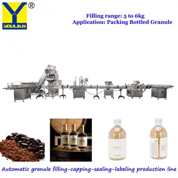 5 6000 gramų Automatinis Granulių gamybos liniją Taikomos Pakavimo Pupelių, Kavos Pupelių, Ryžių Butelių Užpildymo, Ribojimo, Labelin