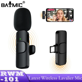 AOSHEN RWM-101 Naujausia Belaidžio ryšio Lavalier Microphone Nešiojamų Garso ir Vaizdo Įrašymo Mic 
