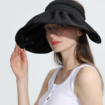 Bžūp Gorras Кепка Naujas Sulankstomas Moterys Vasarą Bžūp Didelis Kraštų Lauko Uv Tuščias Top Hat Hepburn Stiliaus Orui Reguliuojamas Panamos Skrybėlės