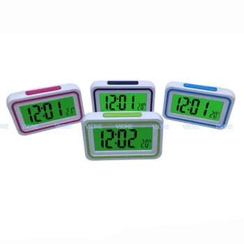 Italijos Kalbėti LCD Skaitmeninis Laikrodis-Žadintuvas su Termometru, Apšvietimu, Akliesiems arba silpnaregiams, 4 Spalvos