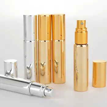 Kelionės Nešiojamų 10ML Daugkartiniai UV Stiklo Kvepalų Buteliuke Su Aliuminio Purkštukai Tuščias Parfum Atveju LX3512