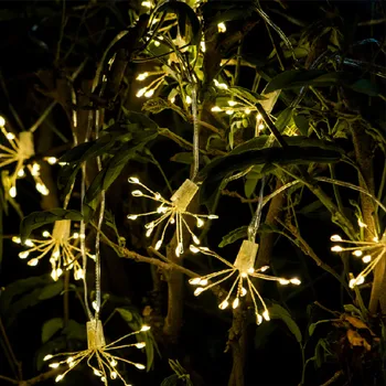 LED Kalėdų Fejerverkų Šviesos atsparus Vandeniui 8 Mirksėjimo Režimu Pasakų Girliandą Kambarį Sodo Kalėdos naujieji Metai Apdaila Šviesos Eilutę