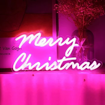 LED Neonas Pasirašyti Naktį Šviesos Sienos Šalis Dekoro Linksmų Kalėdų Meno Apdailos Kalėdų su Grandinės Šviesos Moduliatorius 12V