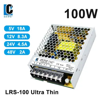 LRS-100-Ultra plonas šaltinis led Jungiklis, Maitinimo šaltinis 100W 12V 5V 24V 48V Pramonės Valdymo Automatika