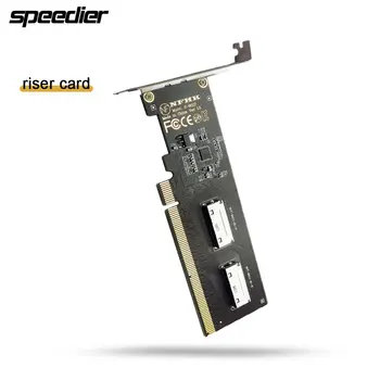PCIE 3.0 4.0 X16, 2-Ports SFF-8612 8i SFF-8611 Adapterio Kortelės Mainboard SSD Grafika Kortelės
