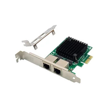 PCIe X1 Ethernet tinklo plokštės 1000Mbps 1Gbps Dual Port RJ45 lan Kortelės Stalinis Kompiuteris intel 82571 chip 1x 2 prievadai gibabit kortelės