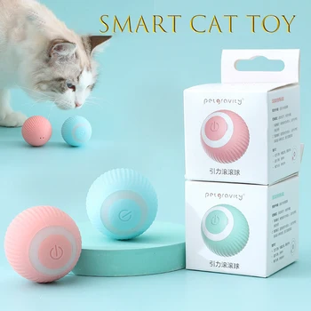 Smart Kačių Žaislai, Automatinė Valcavimo Kamuolys Elektros Katė Interaktyvūs Žaislai Katėms Mokymo Savarankiškai juda Kačiukas Žaislai, Naminių gyvūnų Reikmenys