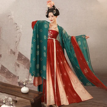 Tradicinis Gale Suknelė Kinijos Moterų Hanfu Drabužių Etape Cosplay Apranga Dėvėti Liaudies Kostiumas Tang Dinastijos Imperatorė