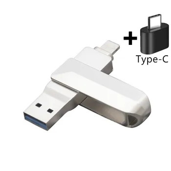 USB 3.0 Flash Drive, iphone 64GB Pen Diskas 128GB metalo C Tipo Pendrive 256 GB 512 GB Atminties USB key usb u disko